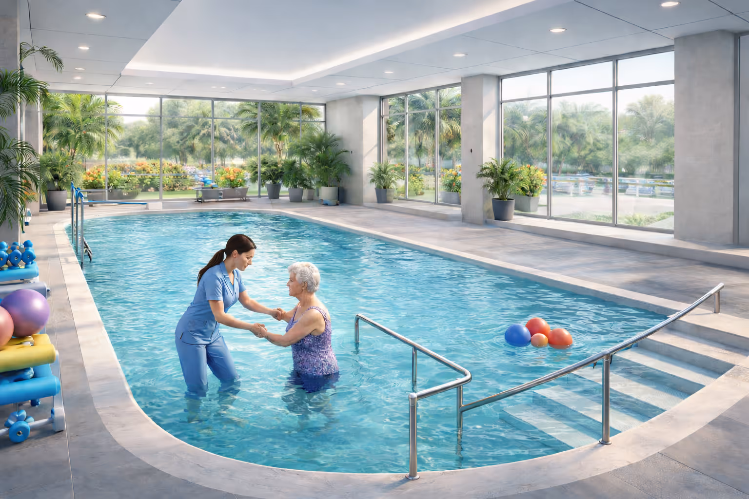 การออกแบบสระว่ายน้ำเพื่อการบำบัดและการฟื้นฟูร่างกาย